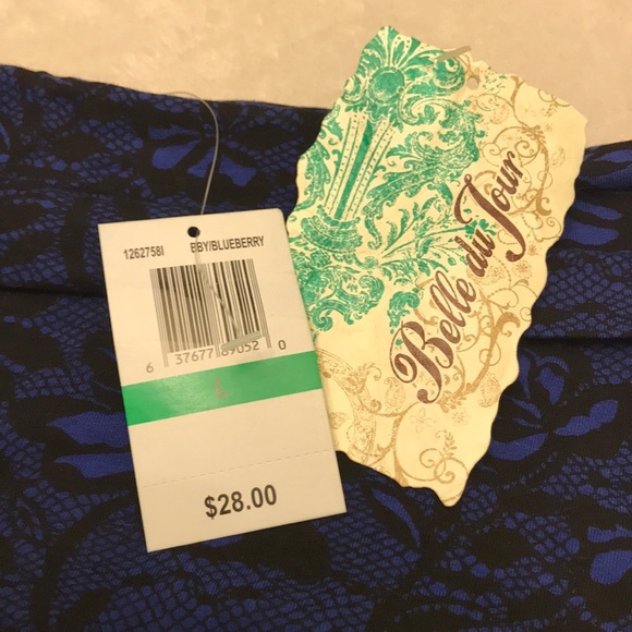 Belle du jour Stretchy Black & Blue Skirt - Picture 4 of 5